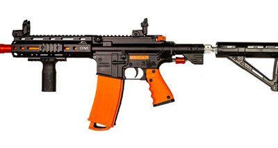 Byrna Mission 4  Kinetic Rifle Bundle, Safety Orange, No Pepper, C02 & Projectiles Included