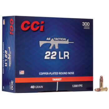 CCI 22LR 40gr, Copper Plated Round Nose, AR Tactical, 1200 FPS 300rd Box