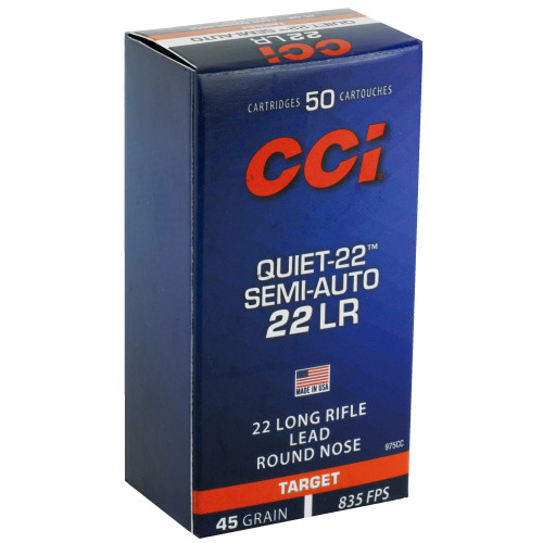 CCI Target & Plinking Quiet 22 LR, 45gr, Lead Round Nose, 50Bx
