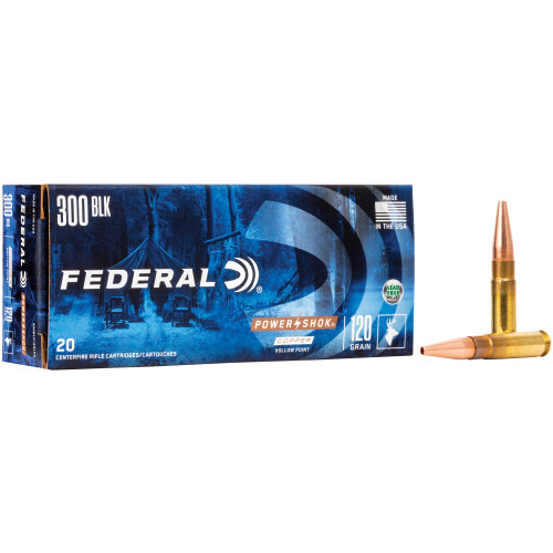 Federal PowerShok 300 Blackout, 120gr, Copper Soft Point, 20rd Box