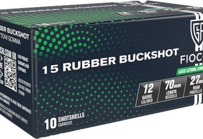 Fiocchi Less Than Lethal 12 Ga, 2.75" Shell, 15 Pellet, Rubber Buckshot, 10rd Box