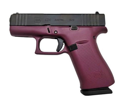 Glock 43x AUS 9mm, 3.41", Fixed Sights, Black Cherry, 10rd