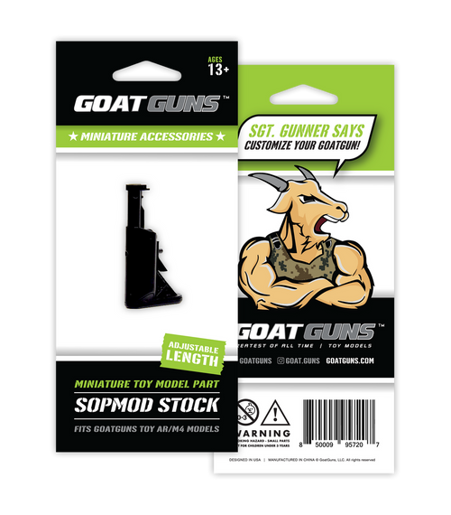 Goat Guns, Wide Sopmod Adjustable Stock for Ar15 Models. Buffer Tube Included