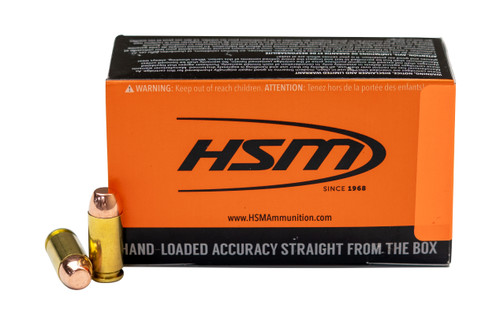 HSM .40 S&W, 180gr, Plated RNFP, Subsonic, 50rd Box