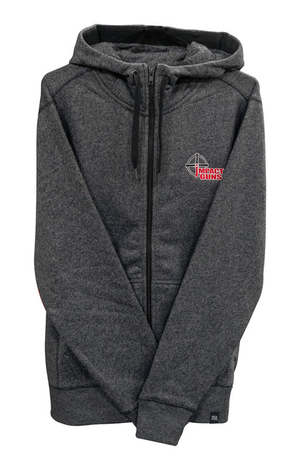Impact Guns Zip Up Sweatshirt, Black Twist, Medium