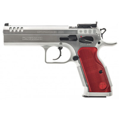 Tanfoglio Defiant Stock II 40 SW, 4.5" Barrel, Stainless Slide, Red Grips, 16rd