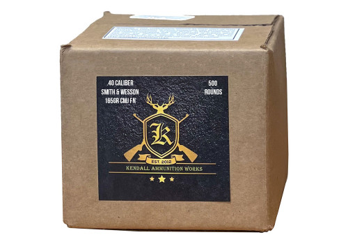 Kendall Ammo 40 S&W, 165gr, Complete Metal Jacket, 500rd Box