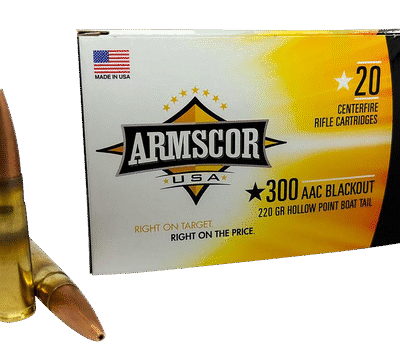 Armscor USA 300 Blackout, 220gr, Hollow Point Boat-Tail, 20rd Box