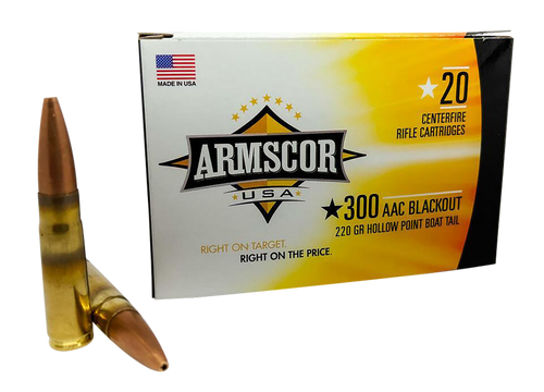 Armscor USA 300 Blackout, 220gr, Hollow Point Boat-Tail, 20rd Box