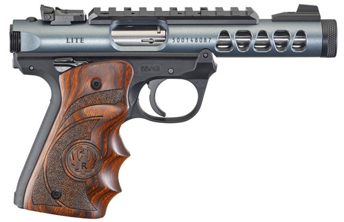 Ruger Mark IV Lite 22/45 22LR, 4.4" Barrel, Diamond Gray, Wood Laminate Grip, MA Compliant, 10rd