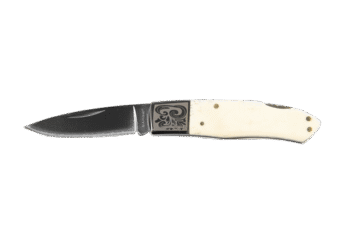 Sarge Bovine-Decorative White Bone Folder, 5.5" Open, 3.25" Closed