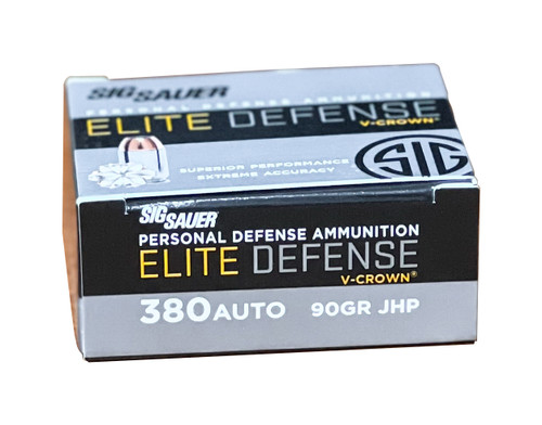 Sig Ammo Elite .380 ACP, 90gr, V-Crown JHP, 20rd Box