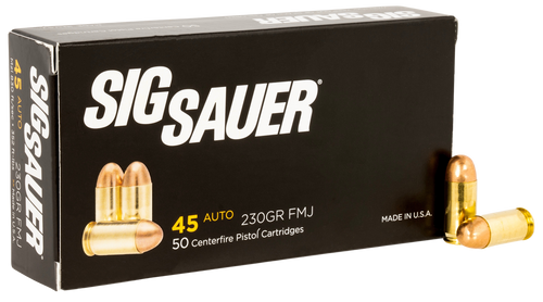 Sig Sauer 45 ACP, 230gr, Elite Ball Full Metal Jacket, 50rd Box