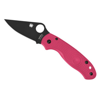 Spyderco Para 3 Folding Knife, 2.92" Black Blade, Pink FRN Handle