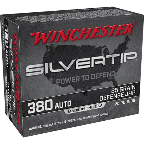 Winchester Silvertip .380 ACP, 85gr, Silvertip Jacket Hollow Point, 20rd Box